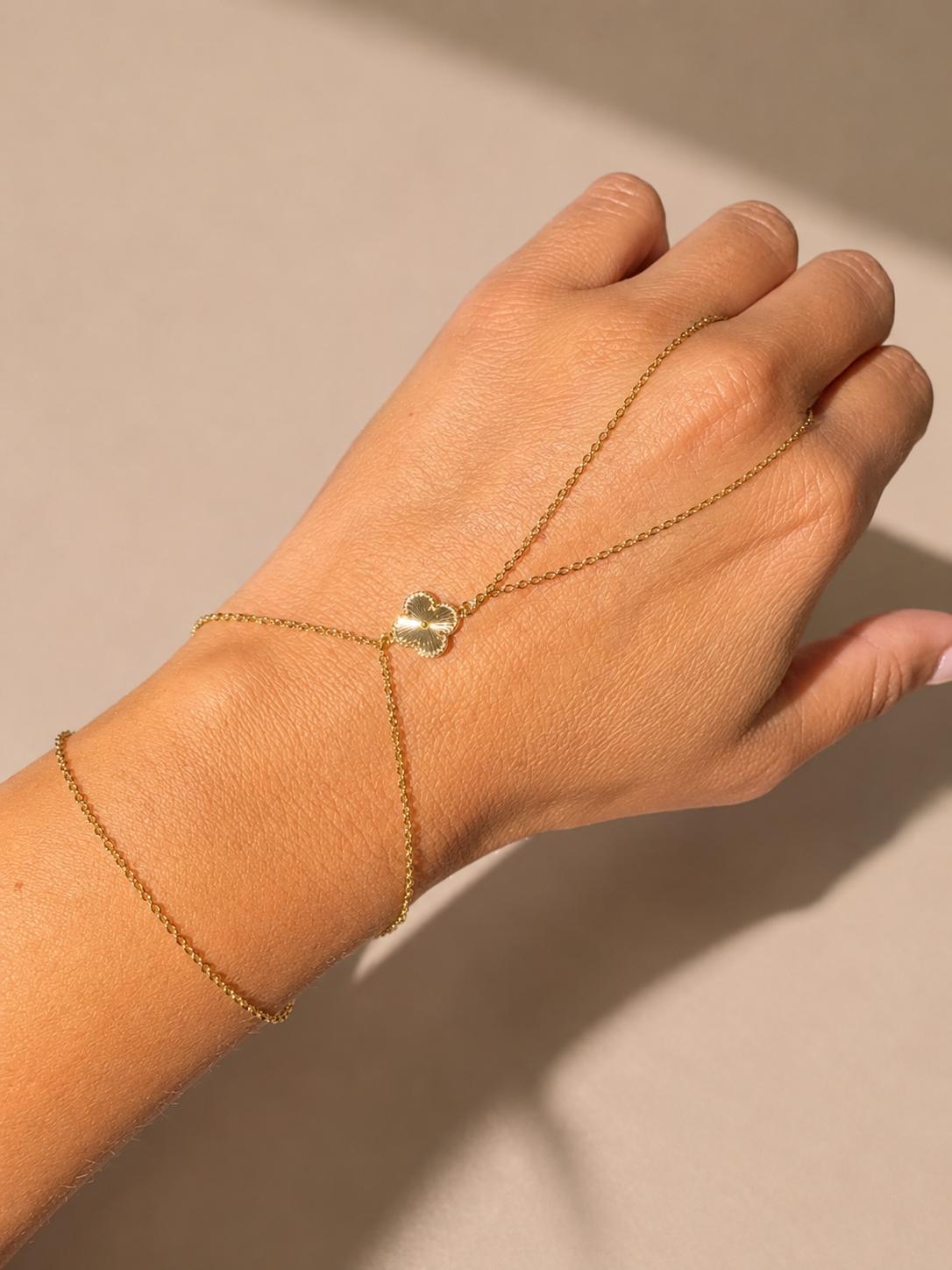 Vergoldet 14K - LUXA Hand-Chain Kleeblatt-Anhänger