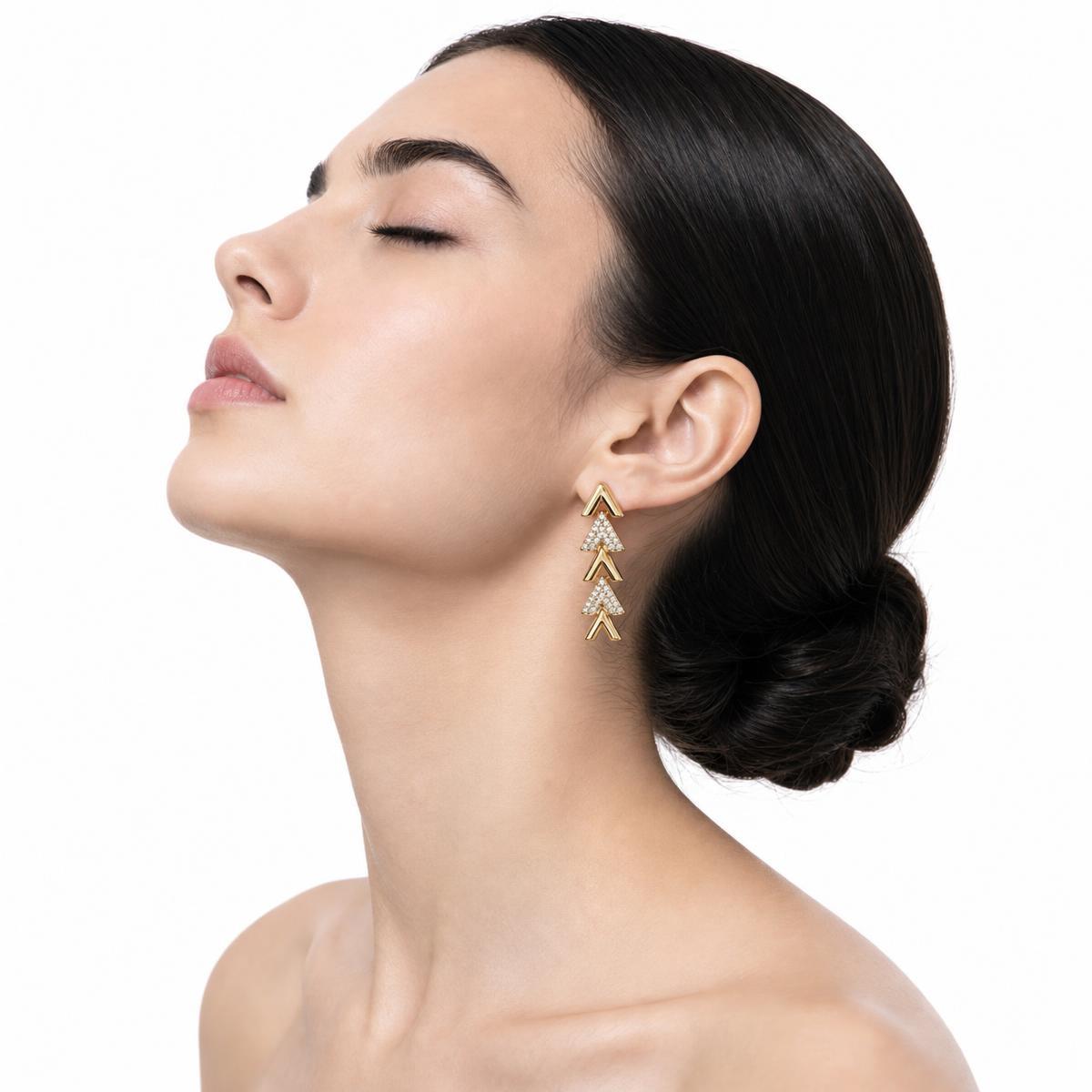 Vergoldet 14K - LUXA Chevron Glamour Ohrring
