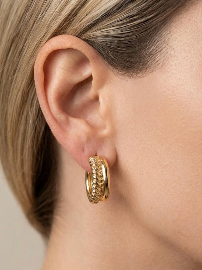 Vergoldet 14K - LUXA Milano Hoop Ohrring
