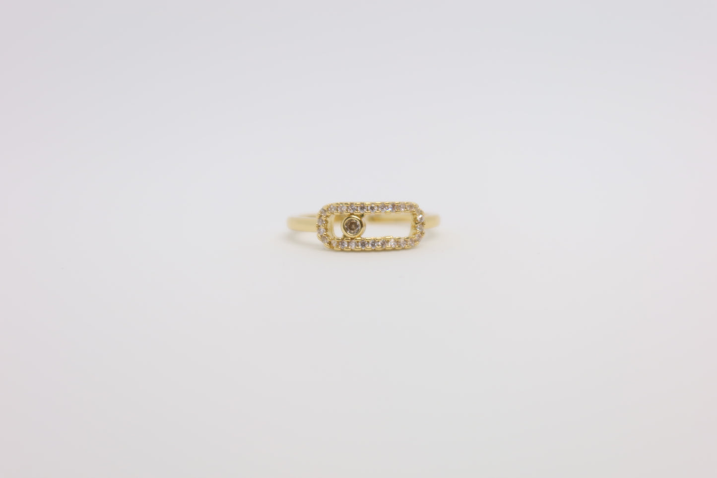 LUXA Eleganter Diamantring in modernem Kettenglied-Design Verstellbar - Vergoldet 14K