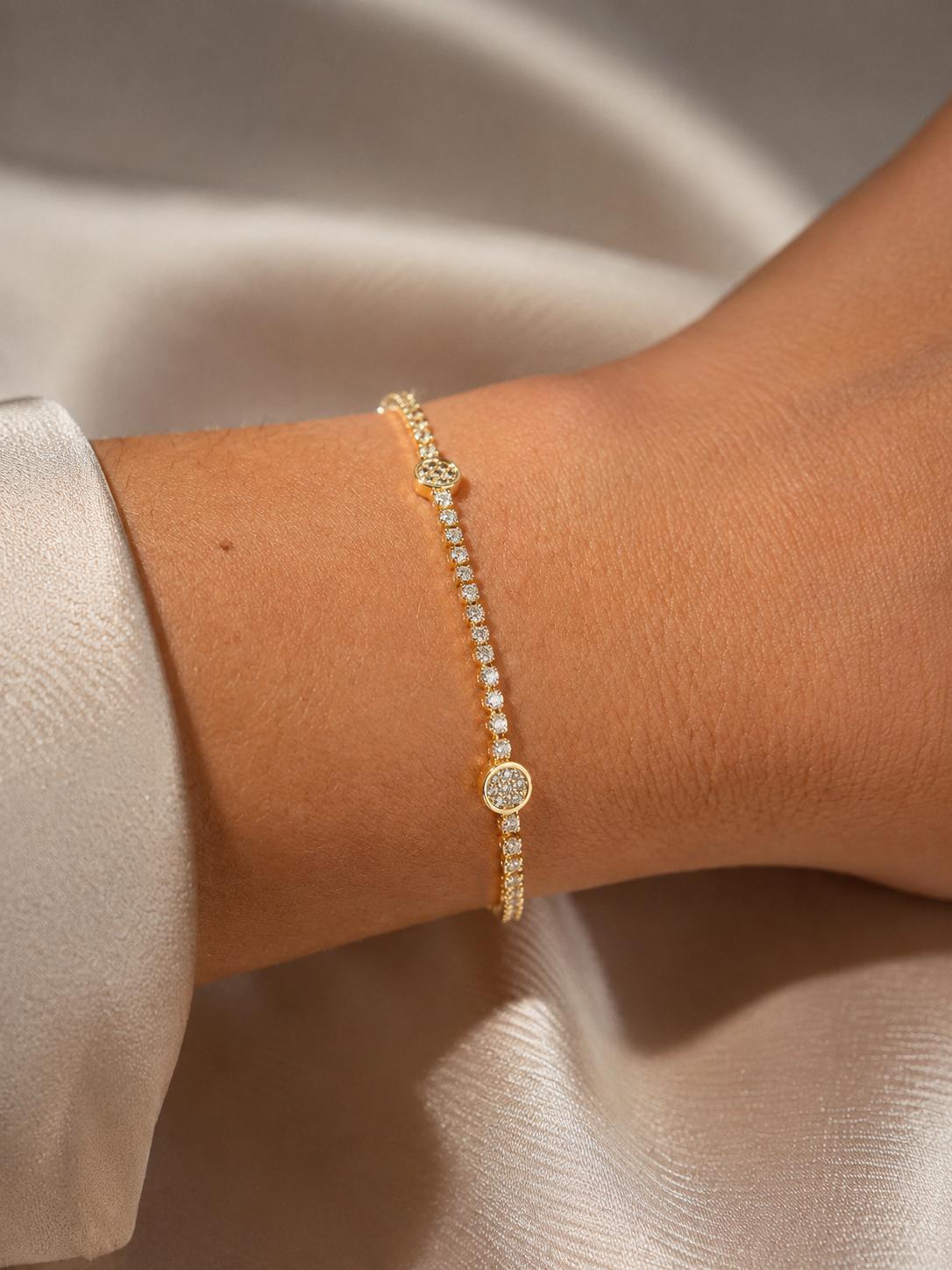Vergoldet 14K - LUXA Tennis-Armband Pavé-Elemente