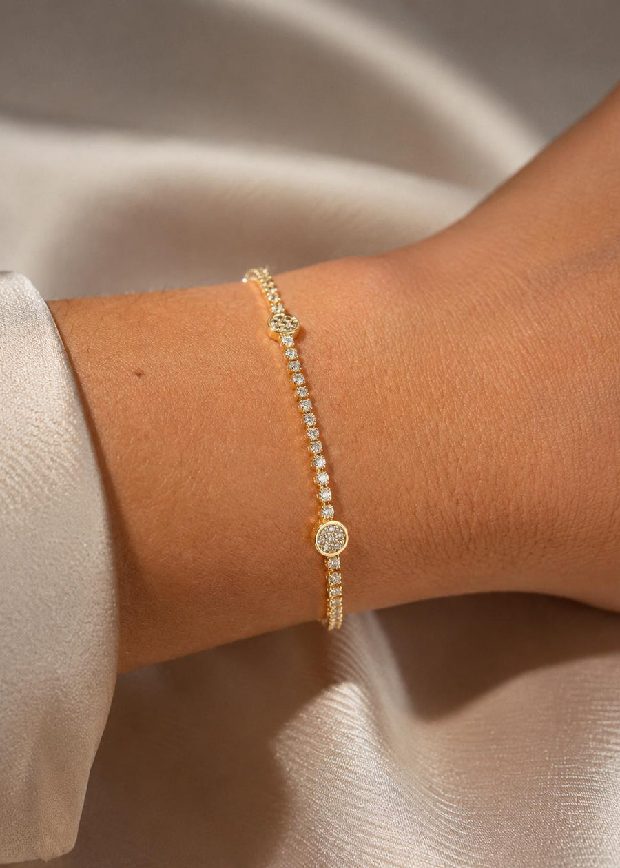Vergoldet 14K - LUXA Tennis-Armband Pavé-Elemente