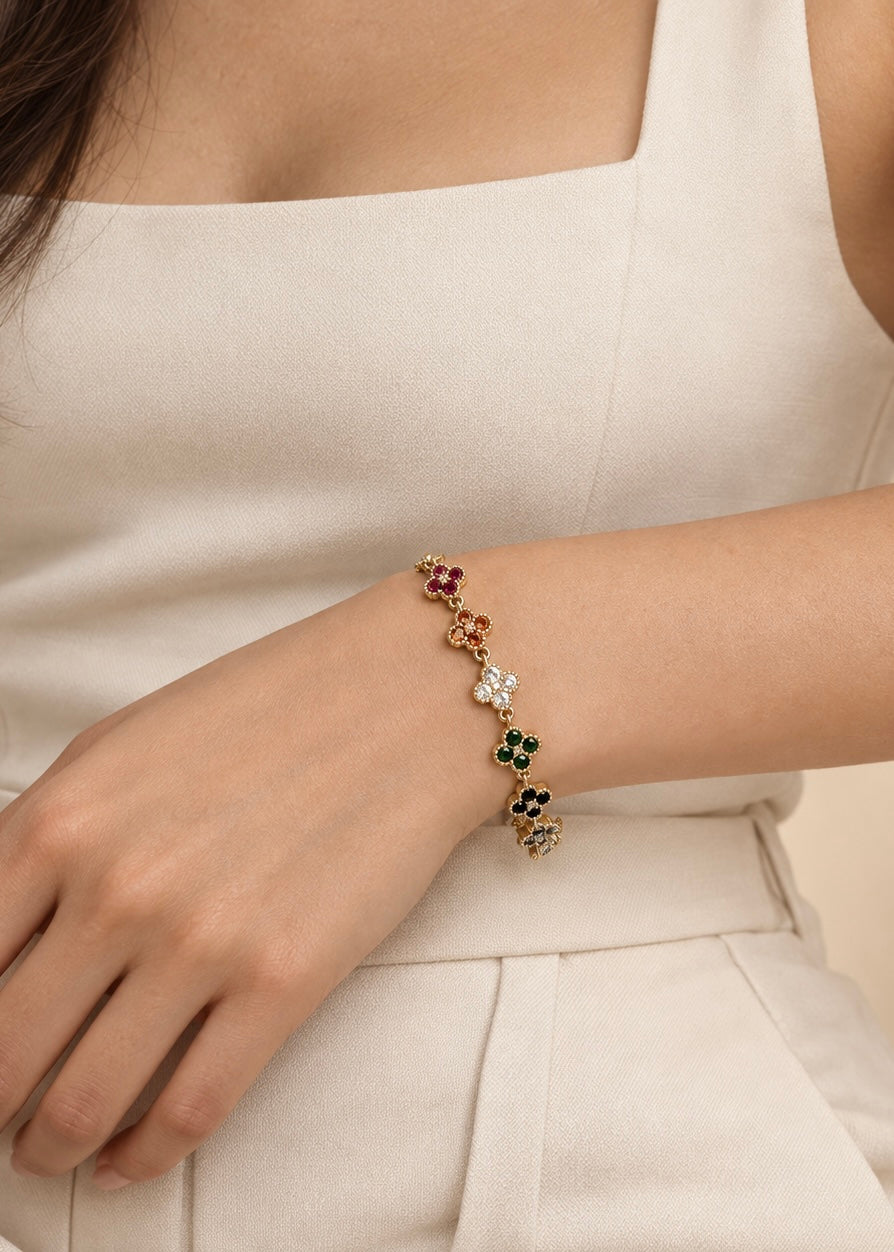 Vergoldet 14K - LUXA Bloom Multicolor Armband