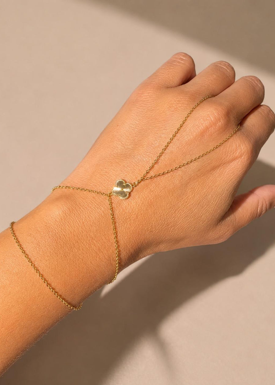 Vergoldet 14K - LUXA Hand-Chain Kleeblatt-Anhänger