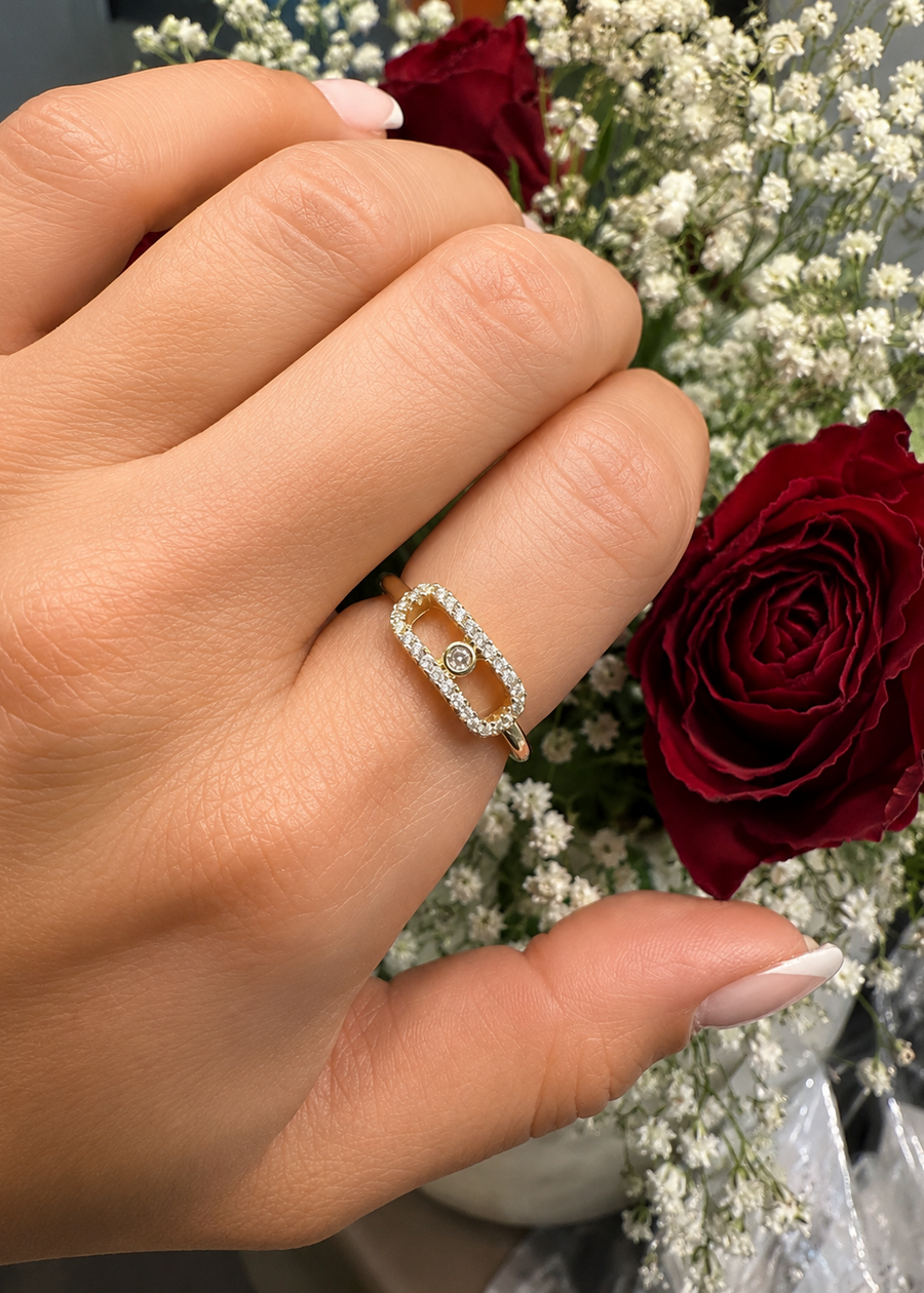 LUXA Eleganter Ring in modernem Kettenglied-Design Verstellbar - 14K Vergoldet