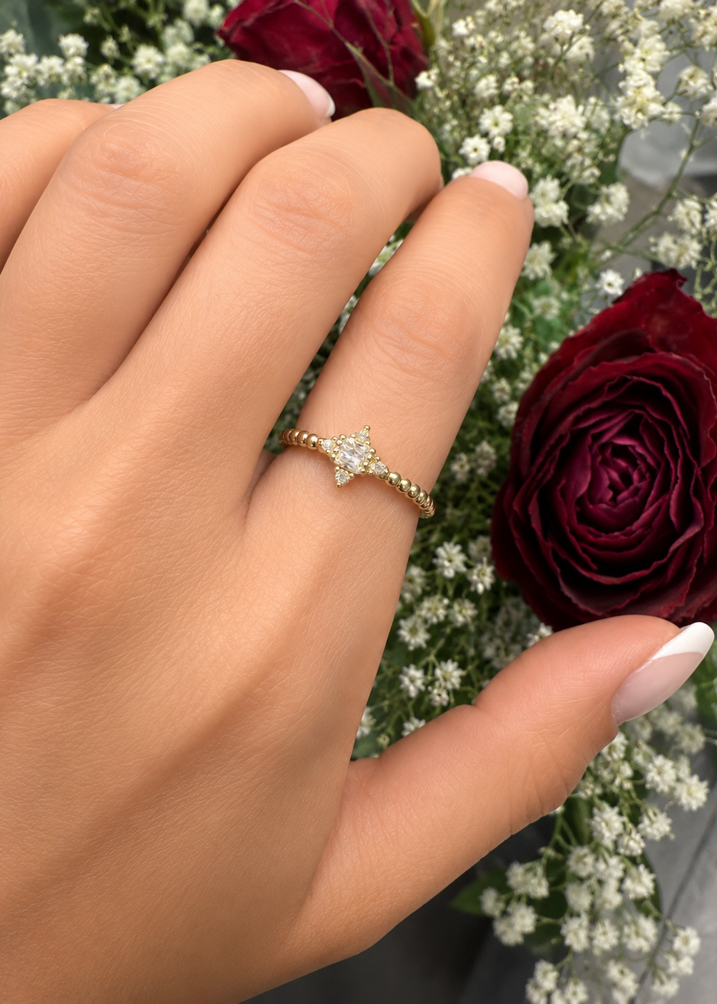 LUXA Ring Etoile Verstellbar - 14K Vergoldet