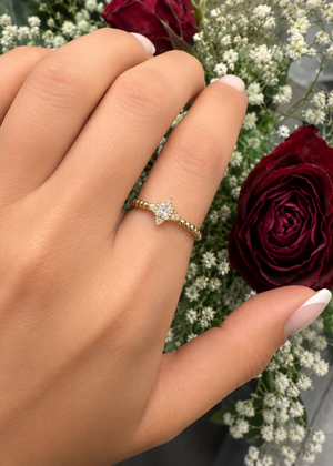 LUXA Ring Etoile Verstellbar - 14K Vergoldet
