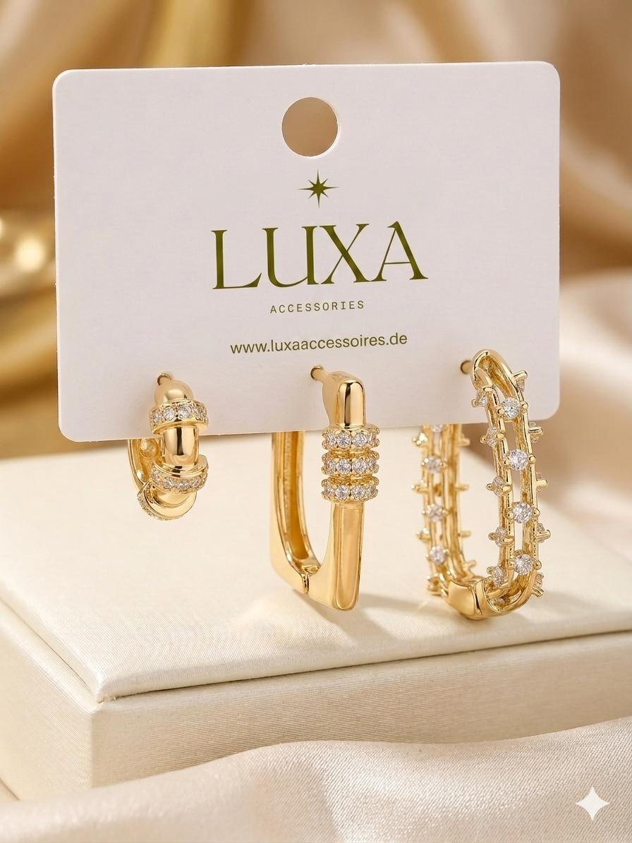 Vergoldet 14K - Ohrring 3er Set - LUXA Golden Goddess Ohrring