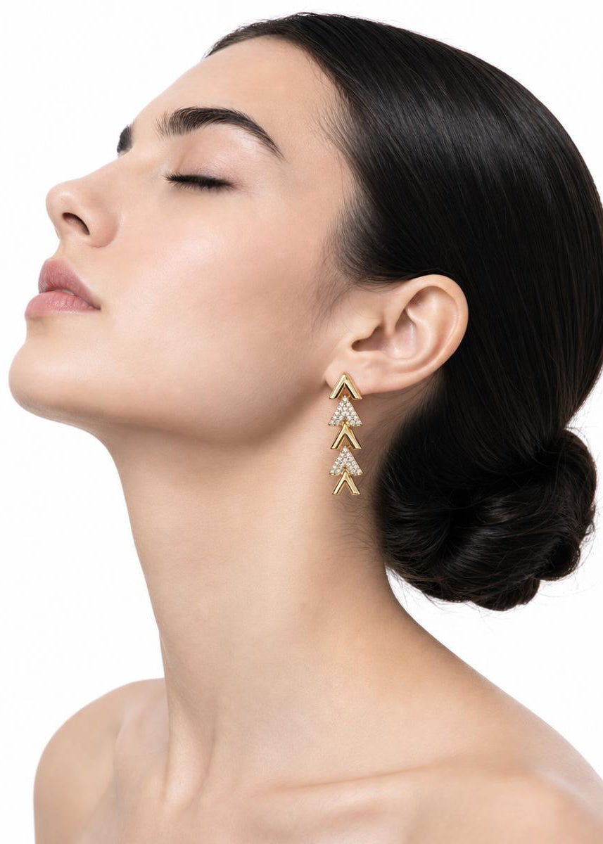 Vergoldet 14K - LUXA Chevron Glamour Ohrring