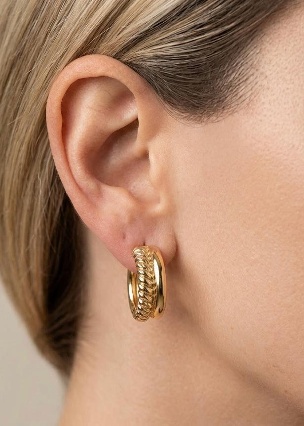 Vergoldet 14K - LUXA Milano Hoop Ohrring