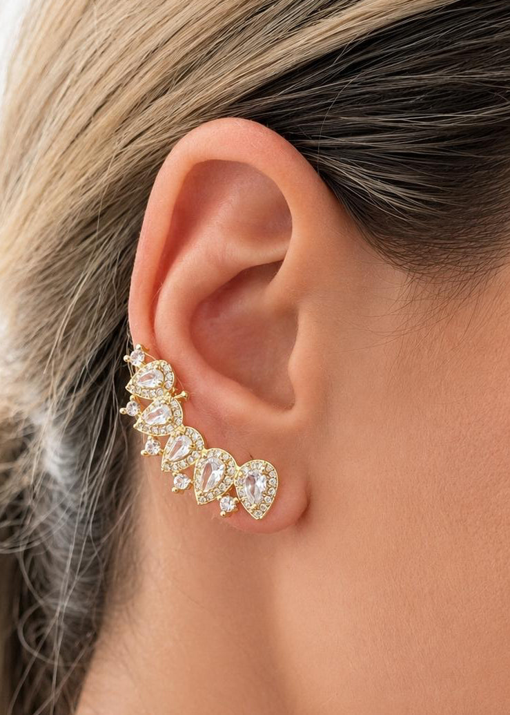 Vergoldet 14K - LUXA Ohrring Royal Teardrop Ear Crawler