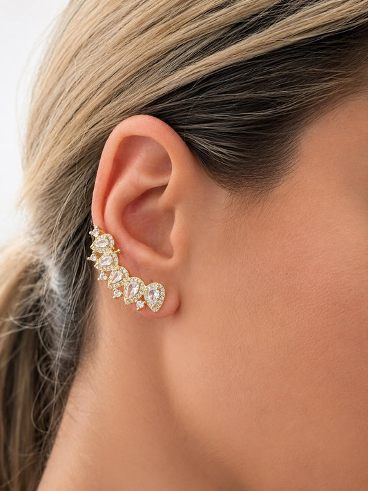 Vergoldet 14K - LUXA Ohrring Royal Teardrop Ear Crawler