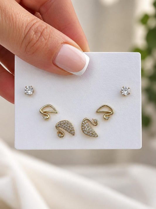 Vergoldet 14K - LUXA Ohrstecker Golden Swan