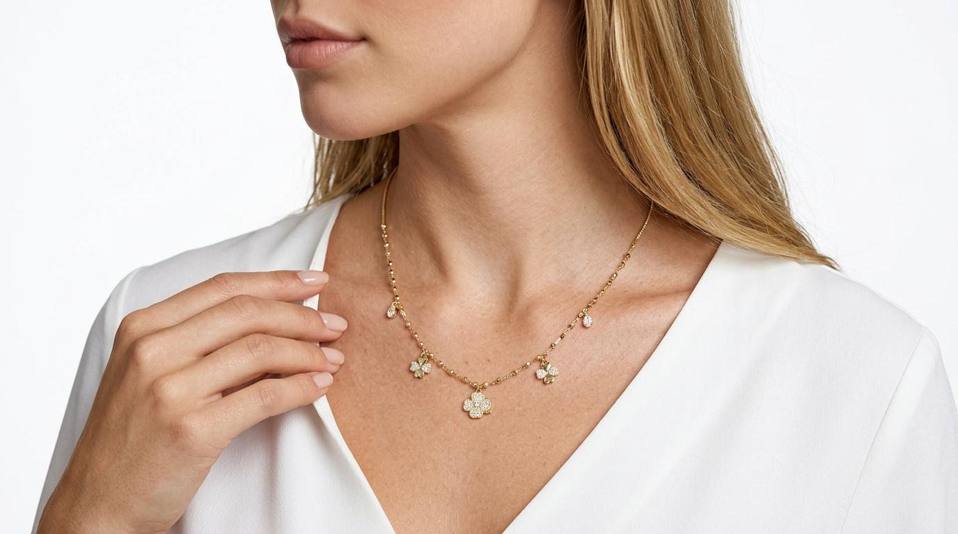 Vergoldet 14K - LUXA Vierblatt Halskette