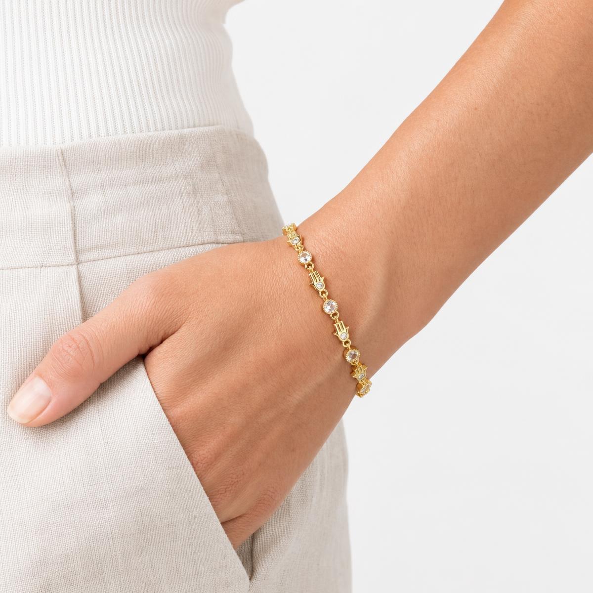 Vergoldet 14K - LUXA Goldenes Hamsa Armband