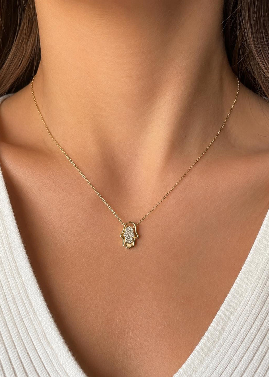 LUXA Fatima's Hand Halskette 14K Vergoldet