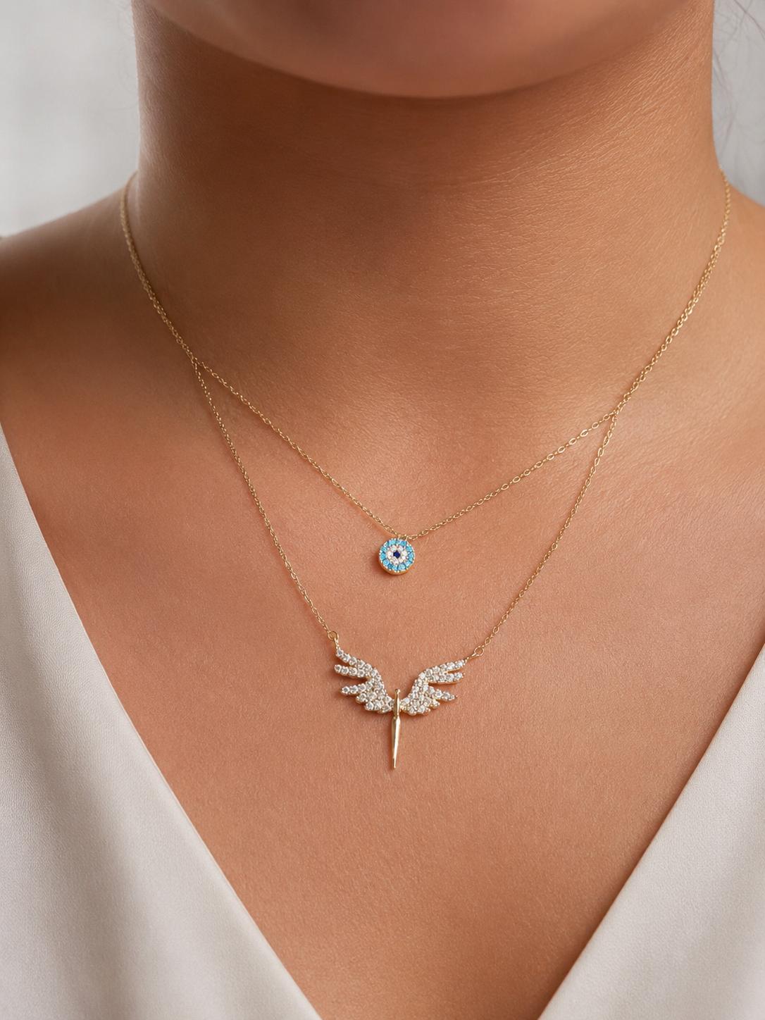 Vergoldet 14K - LUXA Halskette mit Evil Eye Anhänger