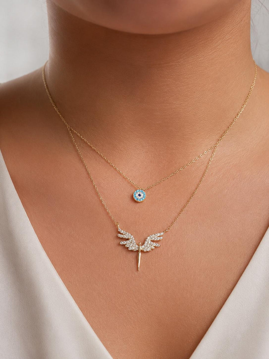 Vergoldet 14K - LUXA Halskette mit Evil Eye Anhänger