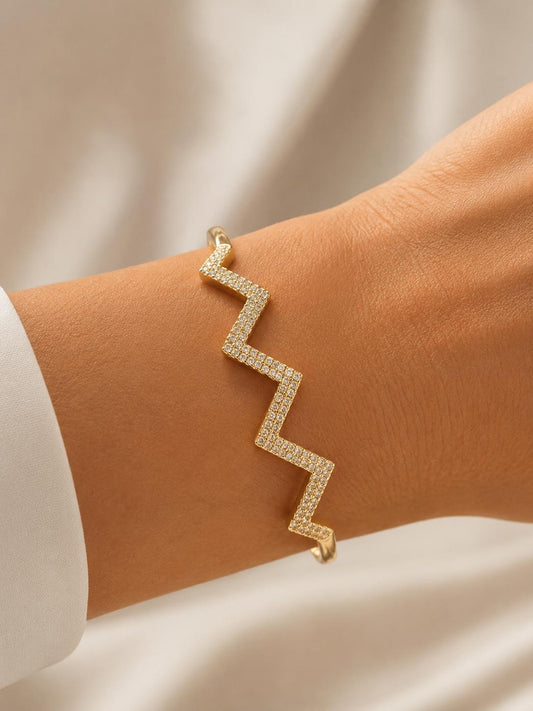 Vergoldet 14K - LUXA Armreif Zickzack-Form