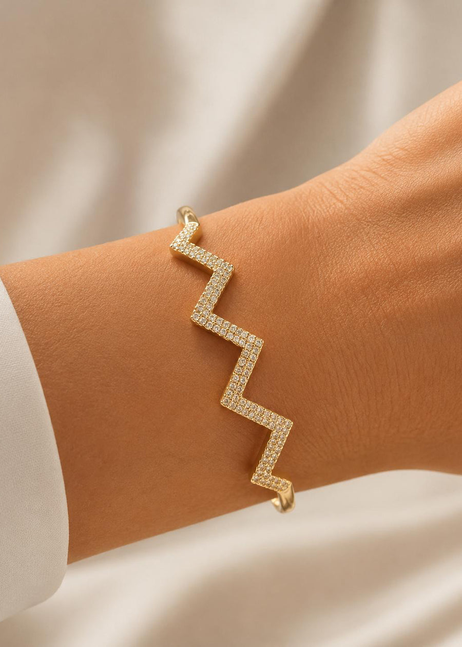LUXA Armreif Zickzack-Form 14K Vergoldet