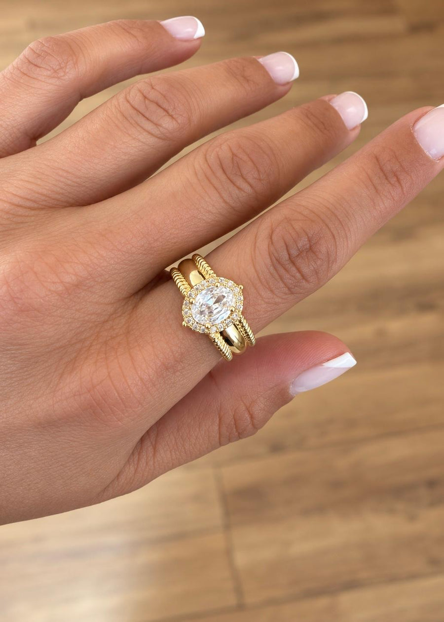 LUXA Ring Lua 14K Vergoldet - Verstellbar