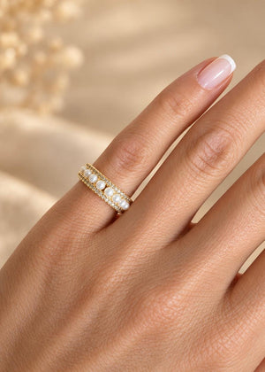 LUXA Ring Pearl 14K Vergoldet Kleinfingerring