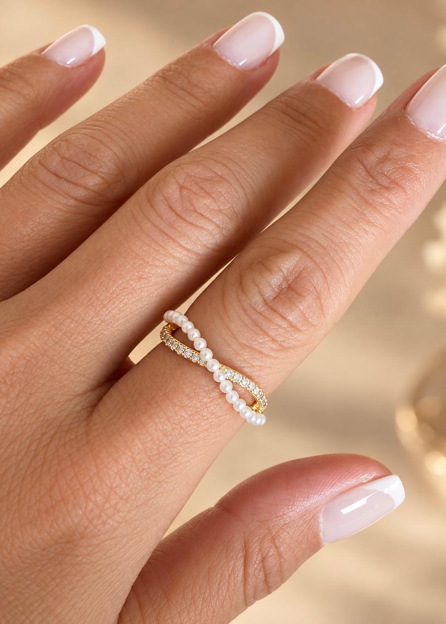 LUXA Ring Perla 14K Vergoldet Verstellbar
