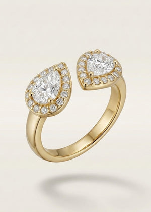 LUXA Ring Pear Elegance Verstellbar - Vergoldet 14K