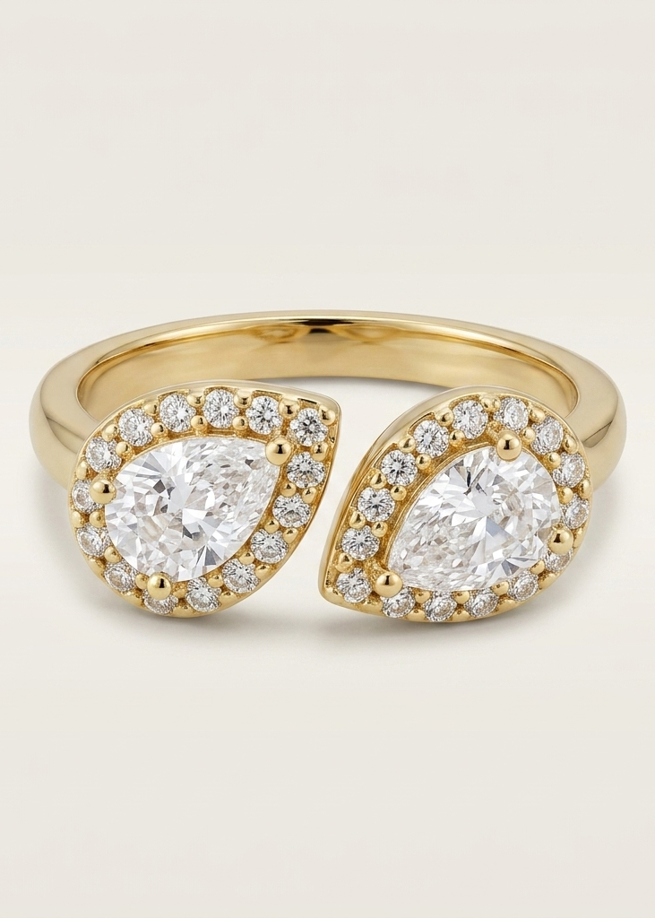 LUXA Ring Pear Elegance Verstellbar - Vergoldet 14K