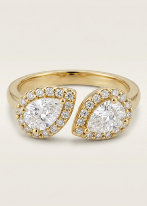 LUXA Ring Pear Elegance Verstellbar - Vergoldet 14K