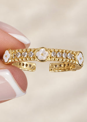 LUXA Ring Fleur 14K Vergoldet Verstellbar