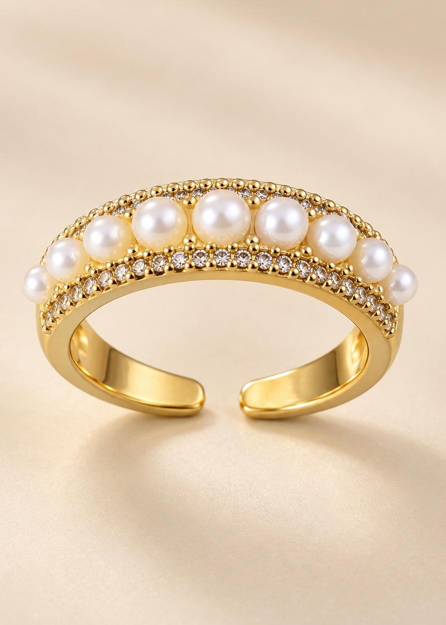 LUXA Ring Pearl 14K Vergoldet Kleinfingerring