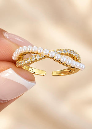 LUXA Ring Perla 14K Vergoldet Verstellbar