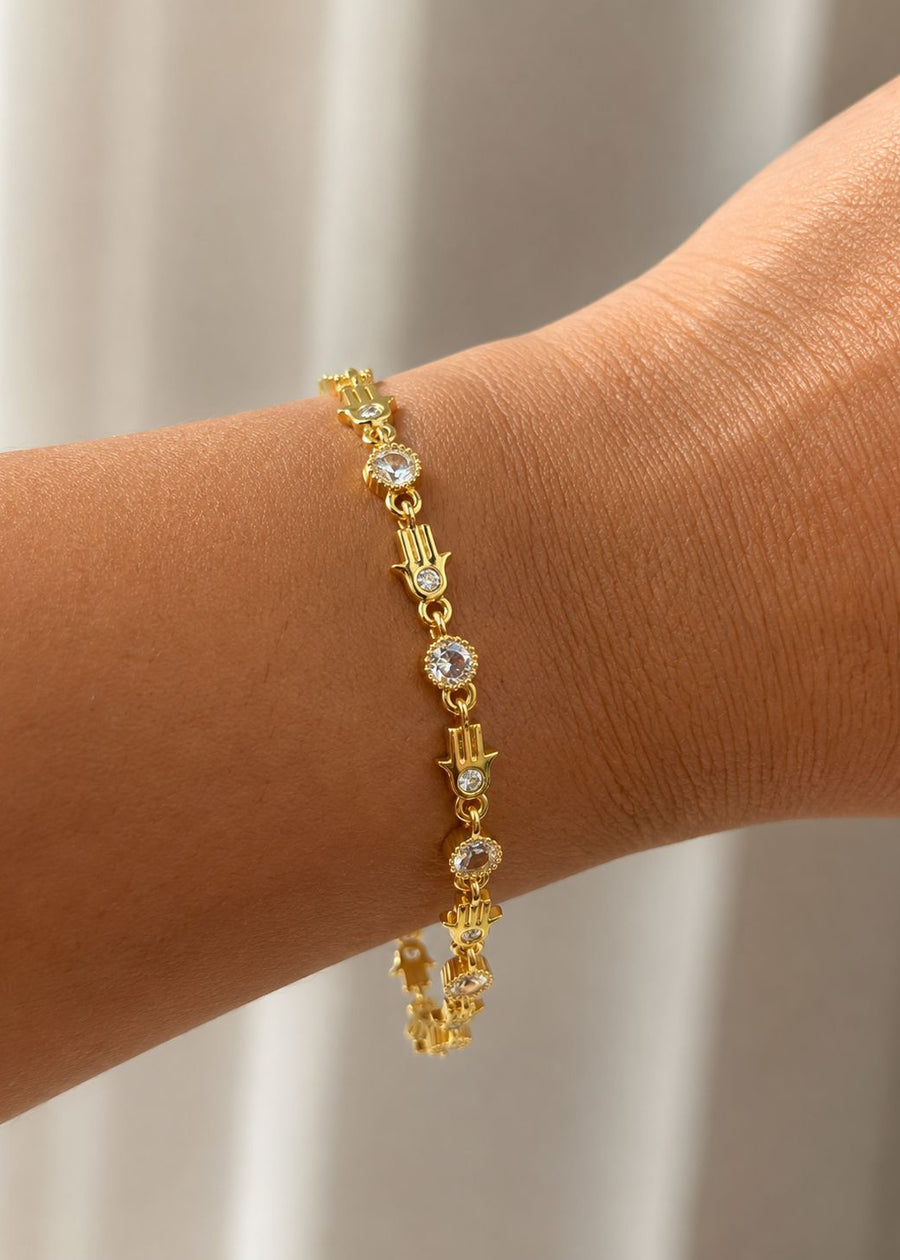 Vergoldet 14K - LUXA Goldenes Hamsa Armband